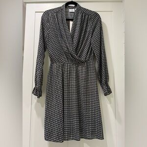 Aware by Vero Moda Elegant Black and White Checkered Dress